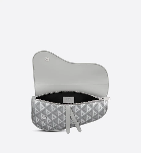  Túi Nam Dior Saddle CD Diamond Canvas Grained Calfskin 'Gray' 