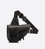  Túi Nam Dior Saddle CD Diamond Canvas Grained Calfskin 'Black' 