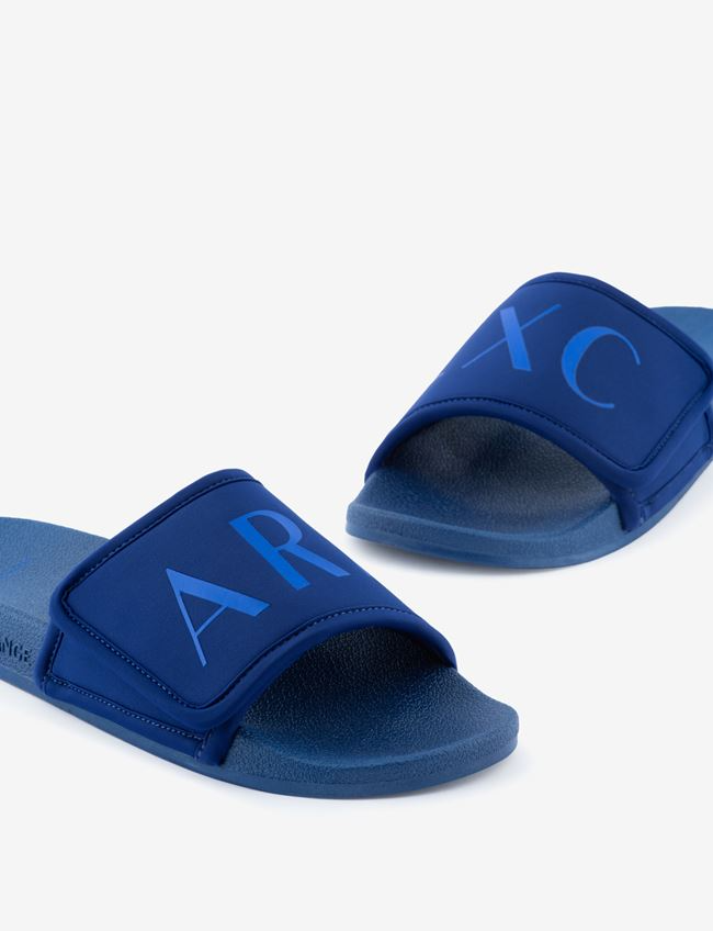  Dép Armani Exchange Nam Brand Logo Blue 