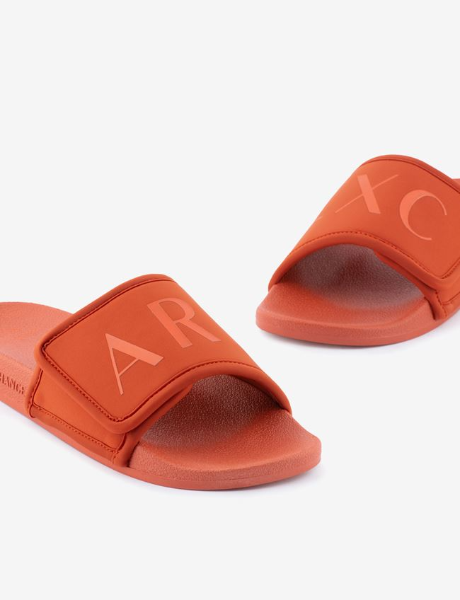  Dép Armani Exchange Nam Brand Logo Orange 