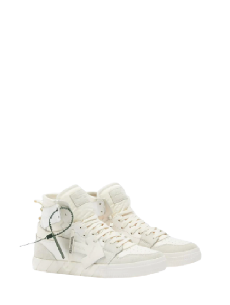  Giày Off-White Nam High Top Vulcanized Leather 'Triple White' 