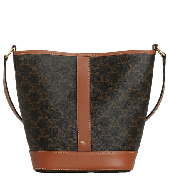  Túi Nữ Celine Small Bucket In Triomphe Canvas And Calfskin 'Tan' 