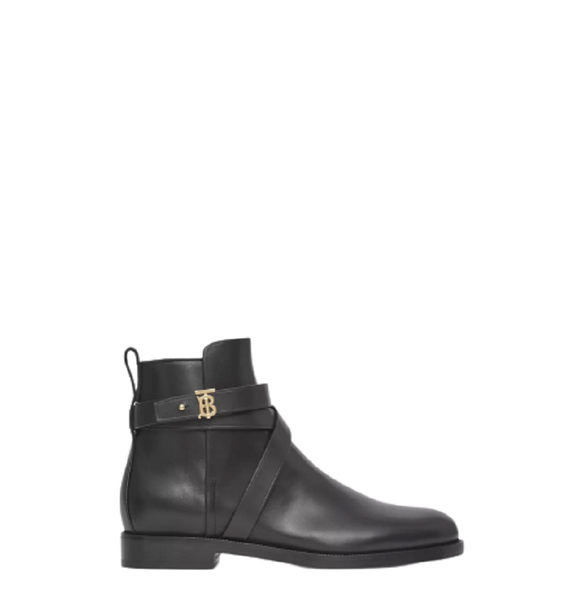  Giày Nữ Burberry Monogram Motif Leather Ankle Boots 'Black' 