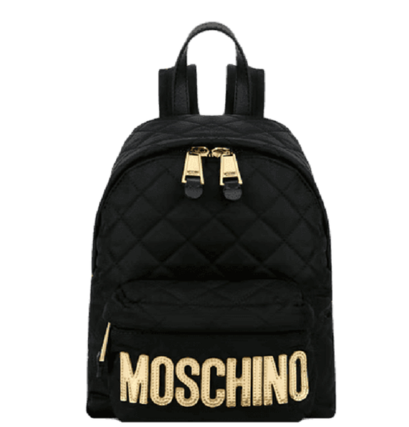  Túi Moschino Nữ Quilted Logo Backpack Black 