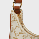  Túi Nữ Celine Ava Bag In Triomphe Canvas Calfskin 'White' 