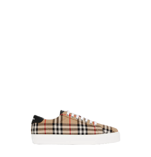  Giày Nam Burberry Vintage Check and Leather Sneakers 'Archive Beige' 