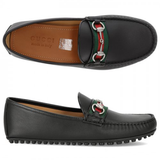  Giày Gucci Stripe Casual Leather Loafer 'Black' 