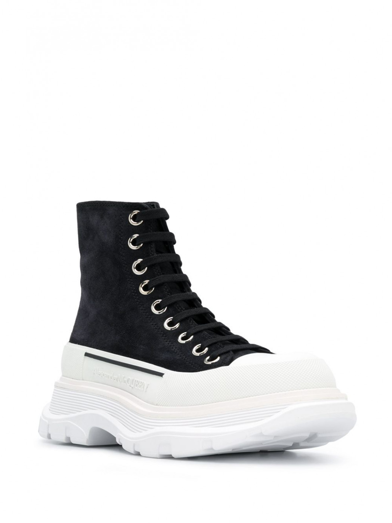  Giày Nữ Alexander McQueen Wmns Oversized Sneaker High 'Black' 