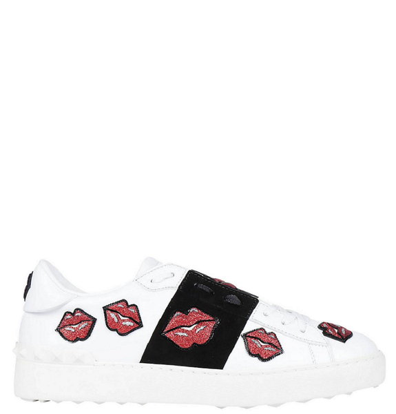  Giày Nữ Valentino Patch Open Sneakers 'Black White' 