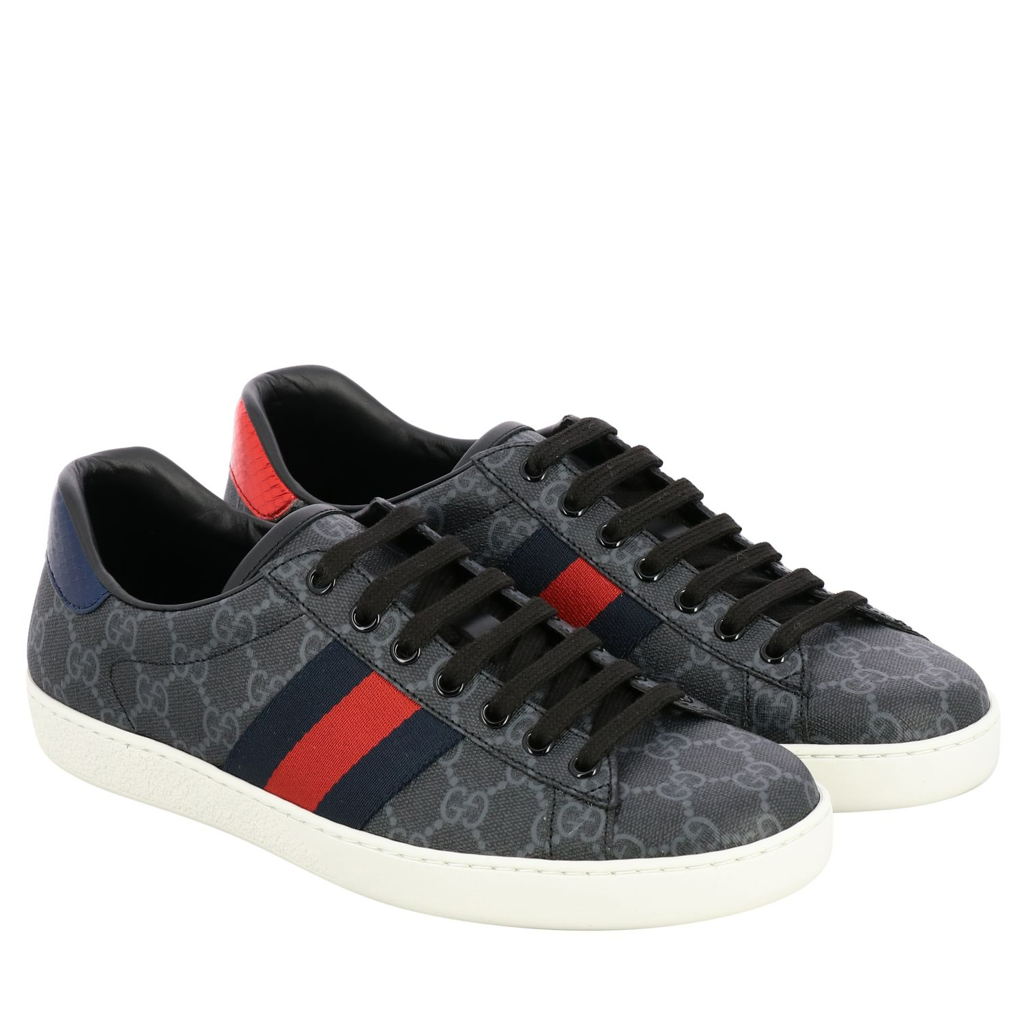 Gi y Gucci Ace GG Supreme Black Grey 429445 K2LH0 1130 LUXITY