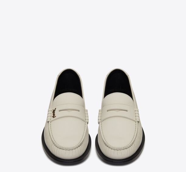  Giày Nữ Saint Laurent Le Loafer 'White' 