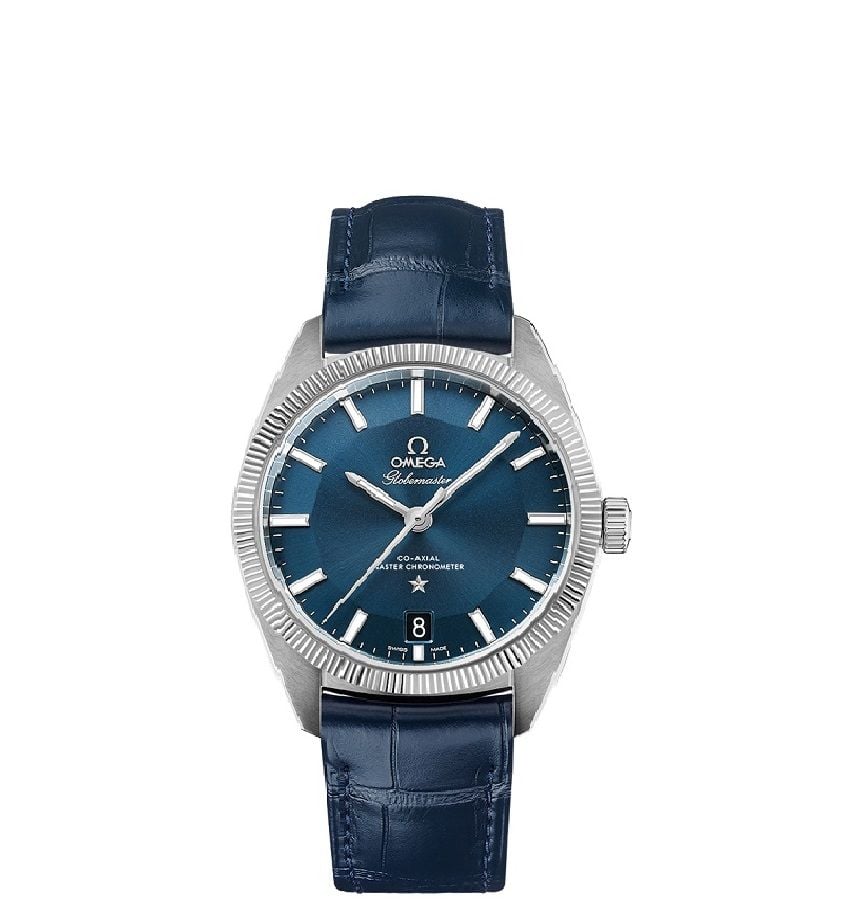  Đồng Hồ OMEGA Constellation Automatic Blue Dial Blue Leather 