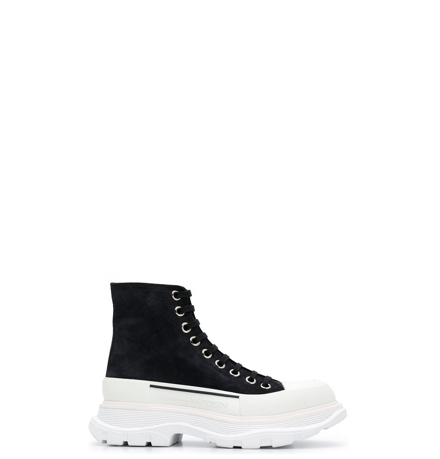  Giày Nữ Alexander McQueen Wmns Oversized Sneaker High 'Black' 