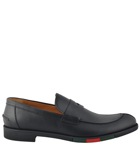  Giày Nam Gucci Leather Loafers Slip On 'Black' 