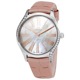  Đồng Hồ OMEGA De Ville Tresor Quartz Diamond White Mother of Pearl Dial 