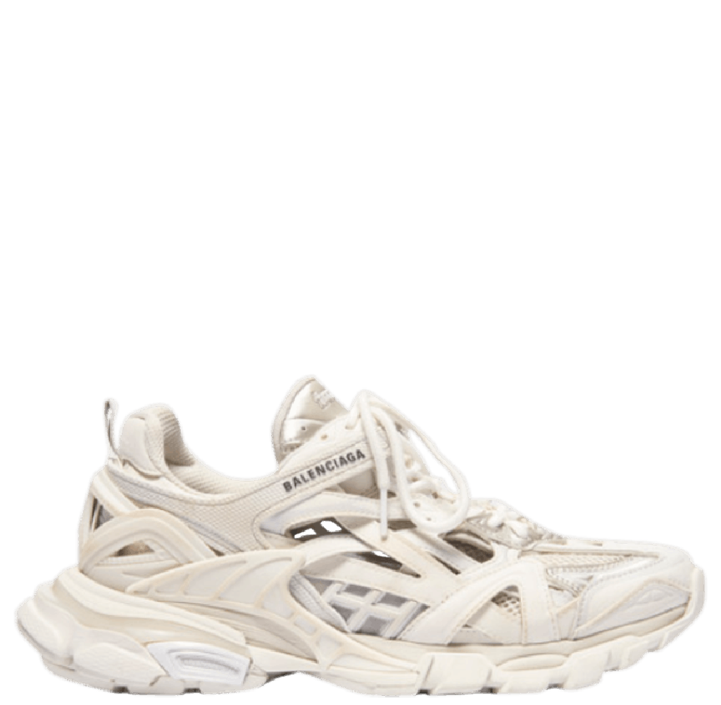 Balenciaga White  Red Track2 Open Sneakers  SSENSE