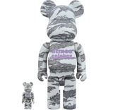  Mô hình Bearbrick x Atmos x Solebox 100% & 400% Set Grey 