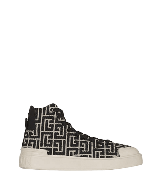  Giày Nữ Balmain B-Court High-Top 'Ivory And Black' 