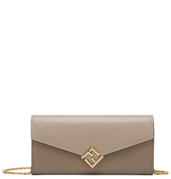  Túi Nữ Fendi FF Diamonds Continental Chain 'Beige' 