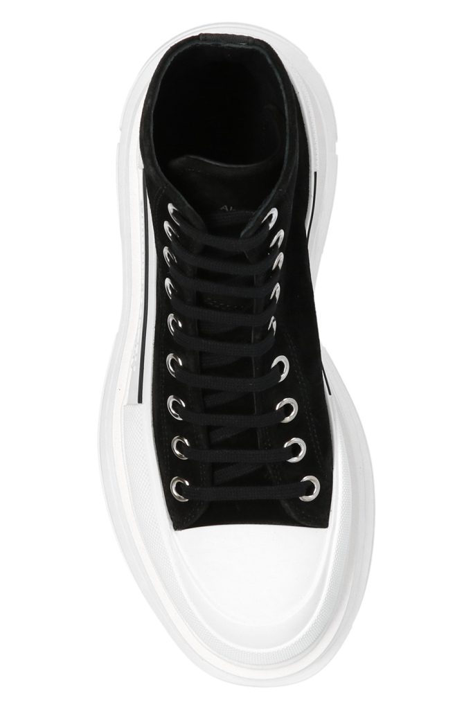  Giày Nữ Alexander McQueen Wmns Oversized Sneaker High 'Black' 