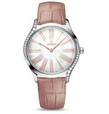 Đồng Hồ OMEGA De Ville Tresor Quartz Diamond White Mother of Pearl Dial 