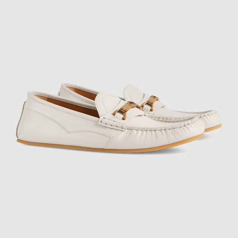  Giày Nam Gucci Loafer With Interlocking G Horsebit 'White' ‎ 