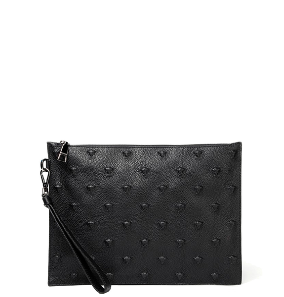  Túi Nam Versace Medusa Leather Clutch Bag 'Black' 