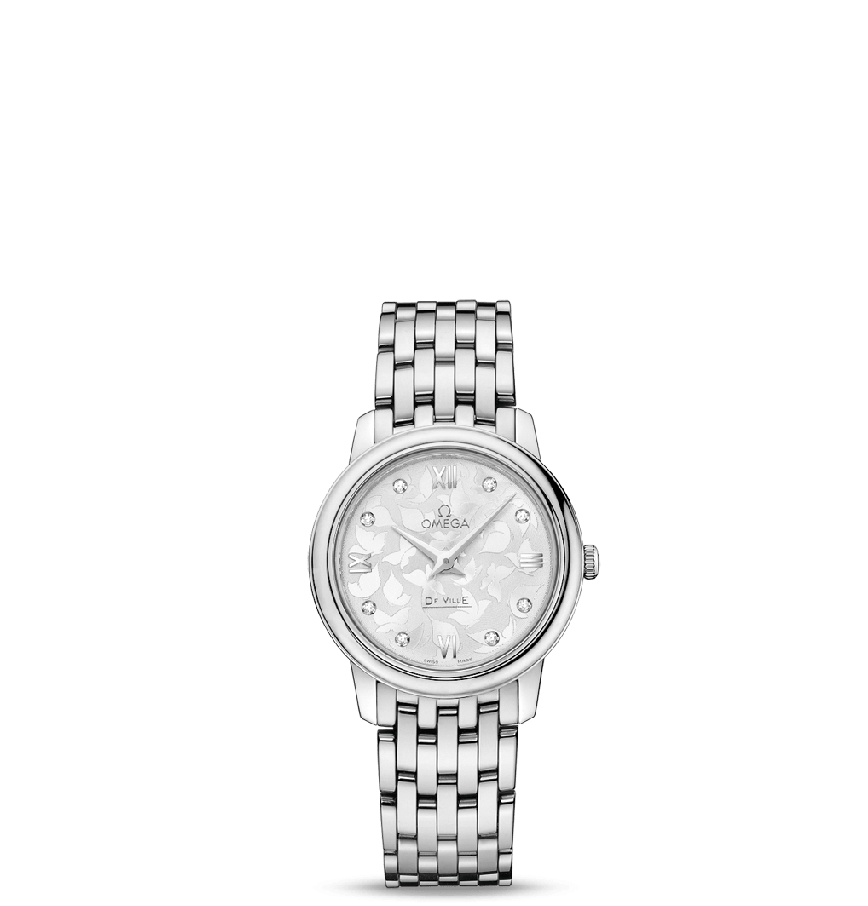  Đồng Hồ OMEGA De Ville Prestige Silver Diamond Dial Ladies Watch 