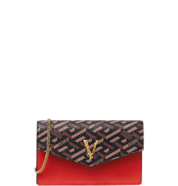  Túi Nữ Versace La Greca Signature Pouch 'Red Brown' 