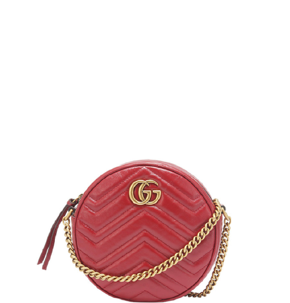  Túi Nữ Gucci GG Marmont Mini Round Shoulder 'Red' 