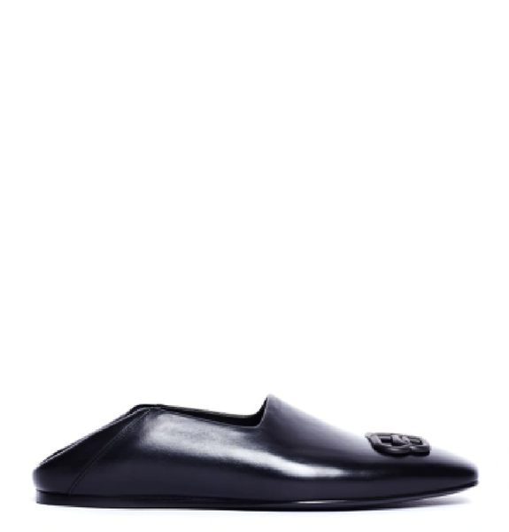  Giày Nữ Balenciaga Carrera Lux Leather Slippers 'Black' 