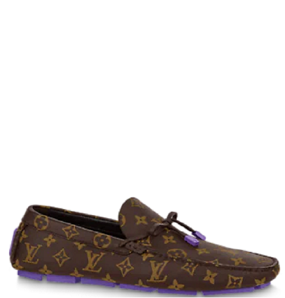  Giày Nam Louis Vuitton Lv Driver Moccasin Ebony 'Beige' 