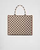  Túi Nữ Prada Large Symbole Embroidered Fabric 'Tabacco' 