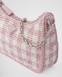  Túi Nữ Prada Re-edition Straw Shoulder Bag 'Alabastro' 
