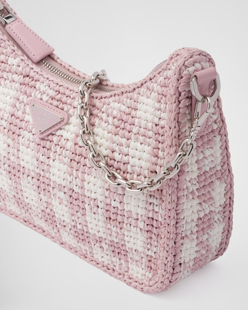  Túi Nữ Prada Re-edition Straw Shoulder Bag 'Alabastro' 