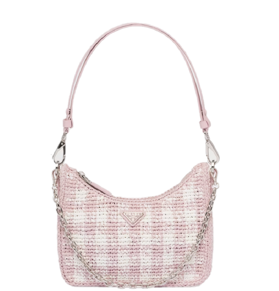  Túi Nữ Prada Re-edition Straw Shoulder Bag 'Alabastro' 