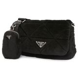  Túi Nữ Prada logo shearling 'Black' 