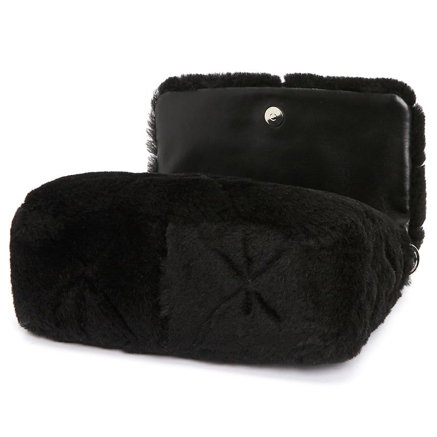  Túi Nữ Prada logo shearling 'Black' 