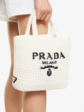  Túi Prada Logo Large Straw Tote Bag 'White' 
