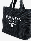  Túi Prada Logo Large Straw Tote Bag 'Black' 