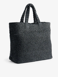  Túi Prada Logo Large Straw Tote Bag 'Black' 