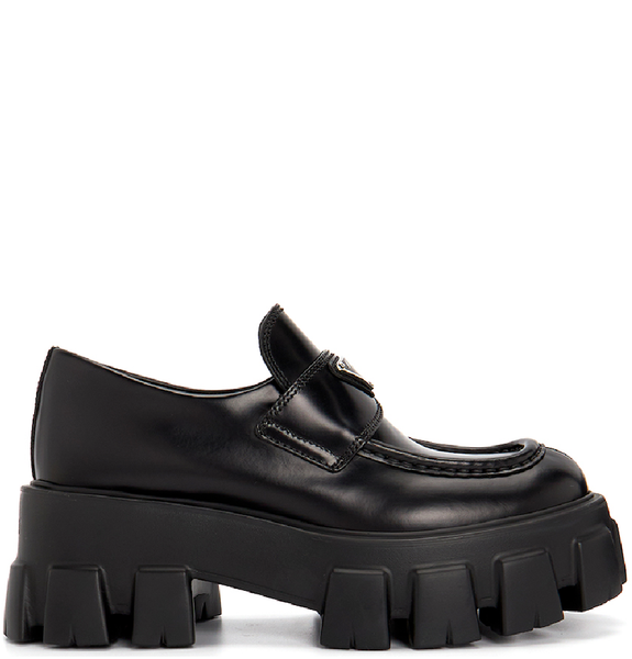  Giày Prada Nữ Brushed Leather Monolith Loafers 'Black' 