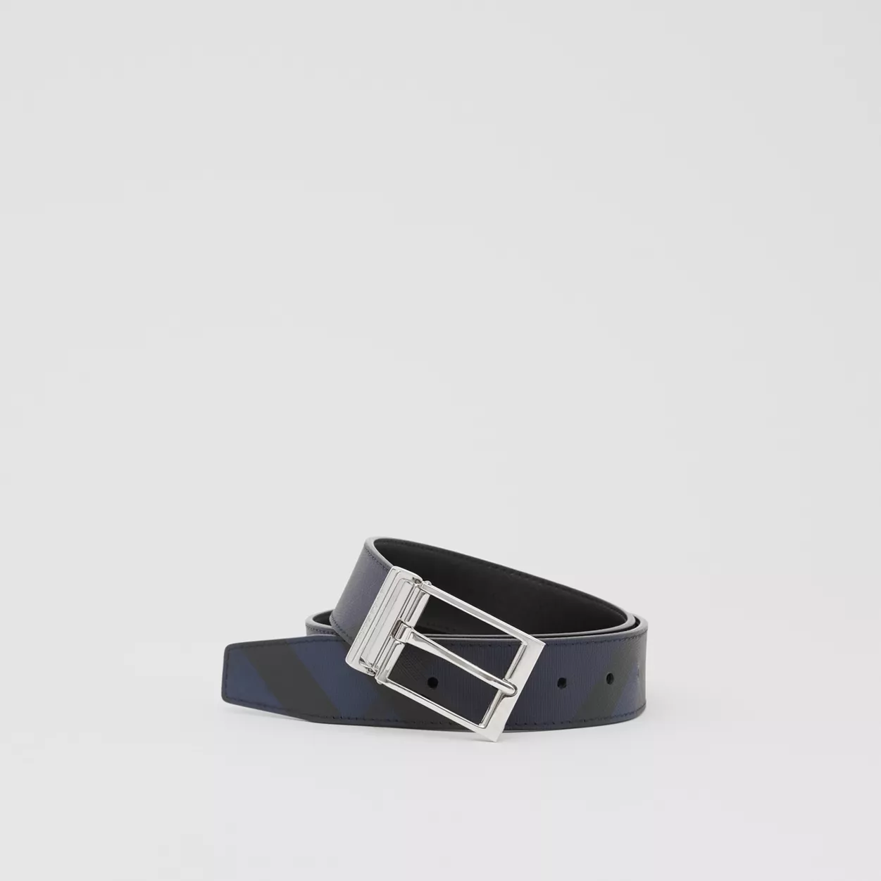  Thắt Lưng Nam Burberry Reversible London Check and Leather Belt 'Navy Blue' 