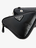  Túi Nữ Prada Leather Triangle Pouch 'Black' 