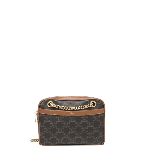  Túi Nữ Celine Small Patapans In Triomphe Canvas And Calfskin 'Tan' 