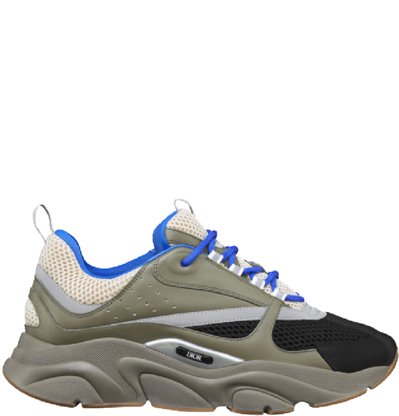  Giày Nam Dior B22 Technical Mesh Smooth Calfskin 'Olive Green' 
