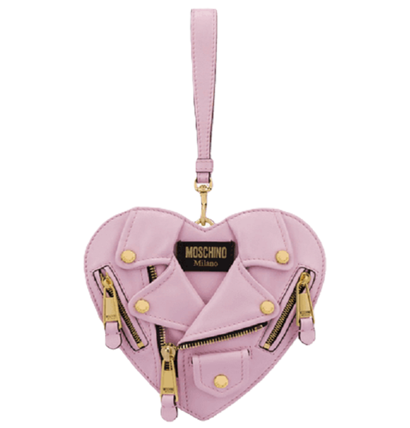  Túi Nữ Moschino Small Heart Biker Bag 'Pink' 