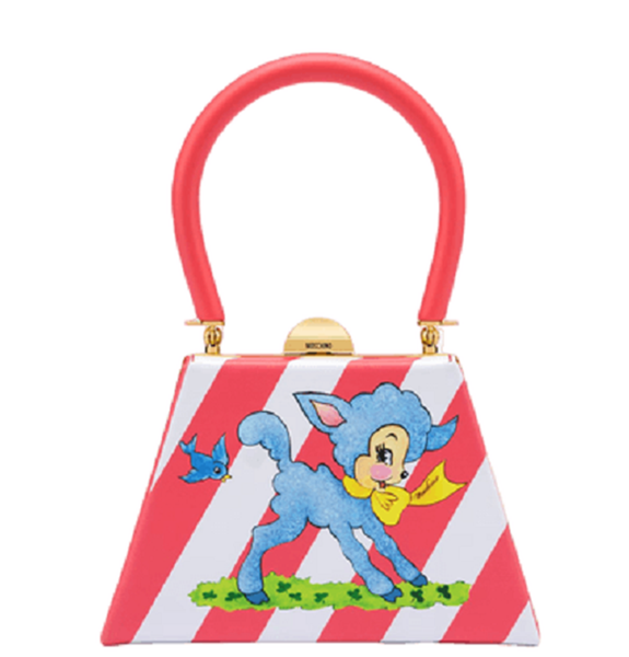  Túi Nữ Moschino Printed Calfskin Trapeze Bag 'Multicoloured' 