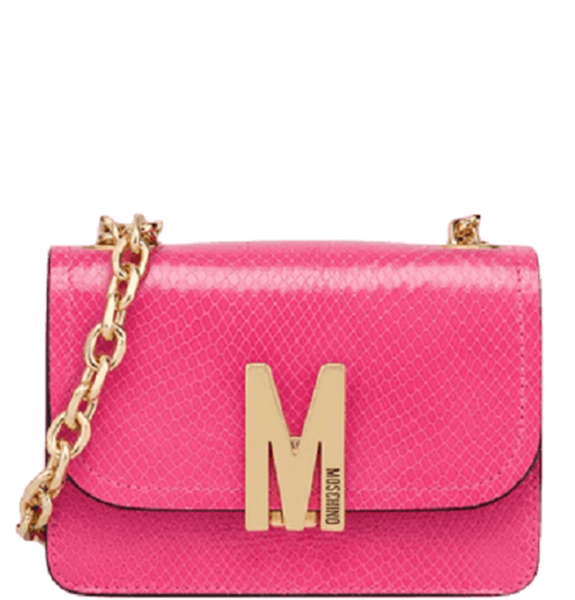  Túi Moschino Nữ Python Print M Shoulder Bag Pink 
