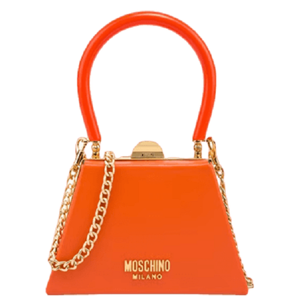  Túi Moschino Nữ Calfskin Trapeze Bag Orange 